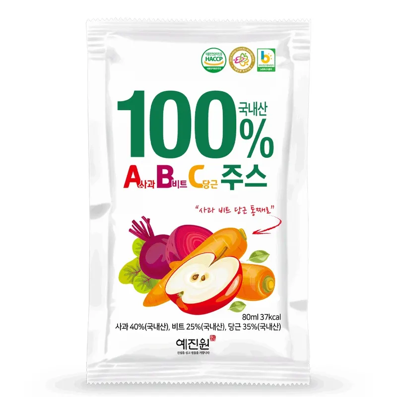 예진원 국내산 ABC주스, 80ml, 100개 상품 이미지