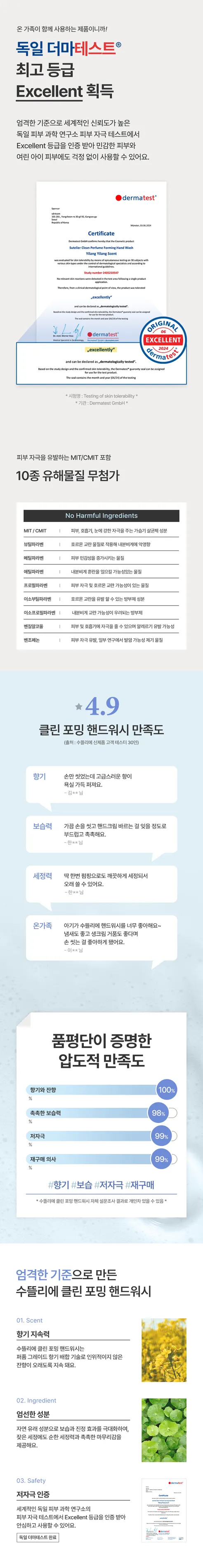 수뜰리에 클린 퍼퓸 포밍 핸드 워시, 블랑쉬향, 510ml, 2개 상세 이미지 3