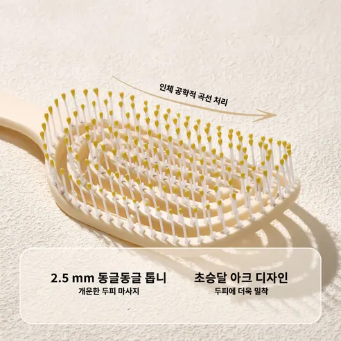 헤어 브러쉬 4종 세트, 아이보리, 1개 상세 이미지 6