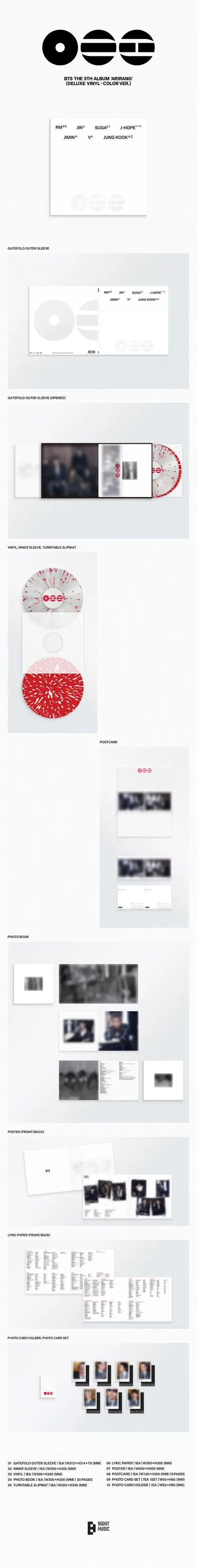 빅히트뮤직 BTS ARIRANG 아리랑 SWIM 정규 5집, 디스크 1개, 방탄 한정반 티셔츠 CD 박스 세트 상세 이미지 6