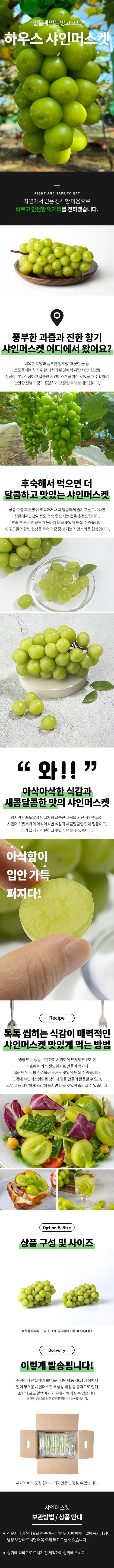 하우스 샤인머스켓, 4-6수, 2kg, 1박스 상세 이미지 1
