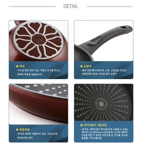 셰프라인 하트 다이아몬드 궁중팬, 주황, 30cm, 1개 상세 이미지 9