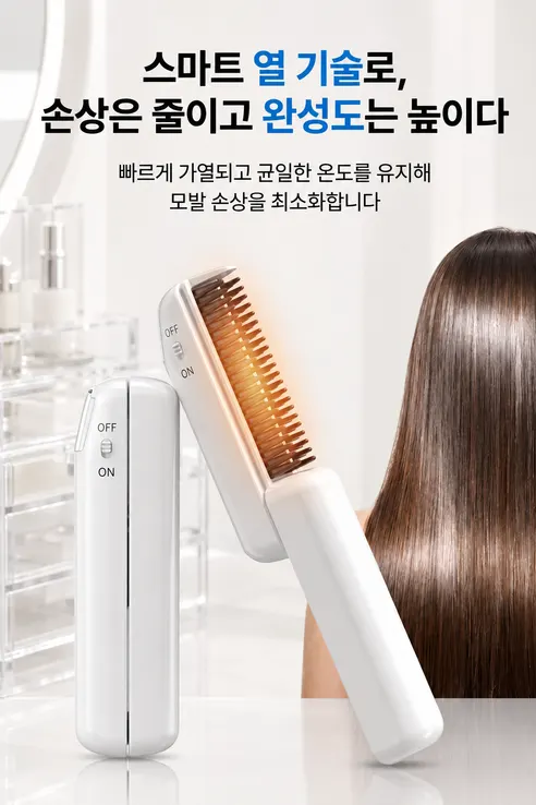 무선 플립형 고데기, HG118, 화이트, 1개 상세 이미지 15