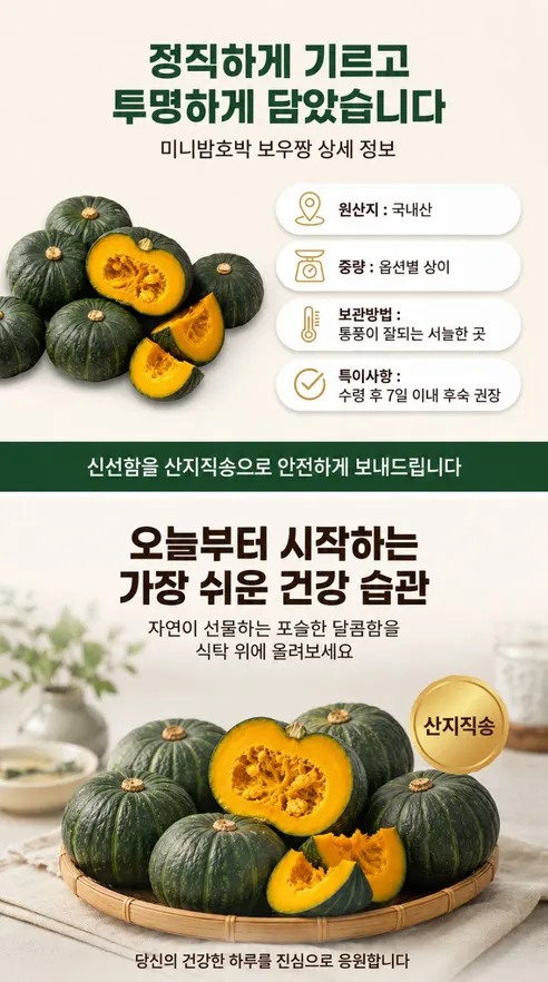 정다운농원 제주 미니 단호박 보우짱, 로얄과, 3kg, 1박스 상세 이미지 11